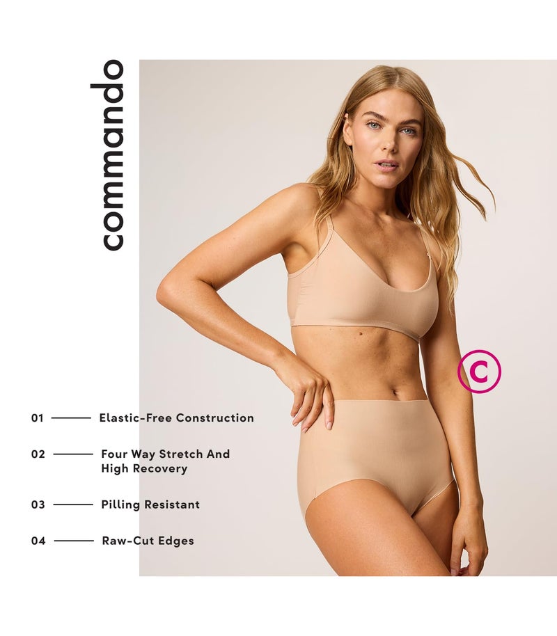 commando Butter High-Rise Bikini | High-Waist Seamless Panty in Exclusive Butterâ„¢ Fabric | Ultra-Soft, Invisible Comfort | Beige, L - Image 3